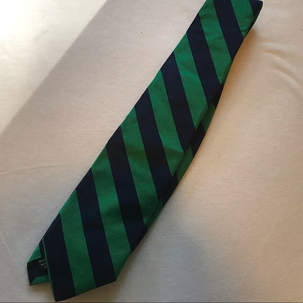 Navy and green striped J. Crew tie